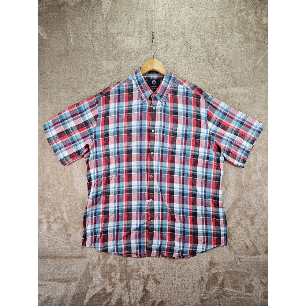 Viyella Shirt Colorful Plaid/Check Button-down Shirt Size 2XLT 100% Cotton